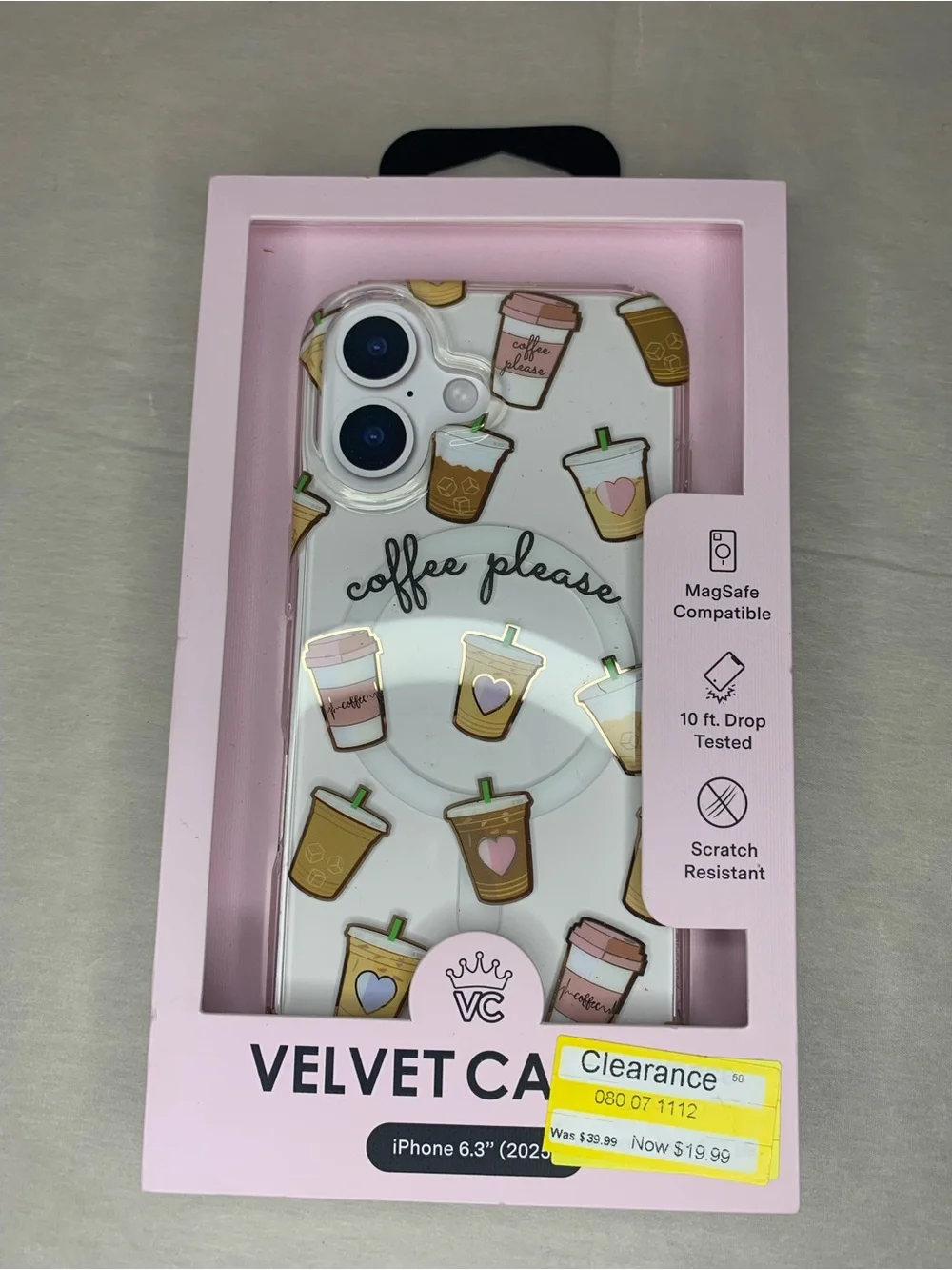 Velvet Caviar Pink Coffee Please MagSafe iPhone Case with Cup Pattern